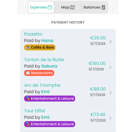 Track expenses by location and create a shareable travel map